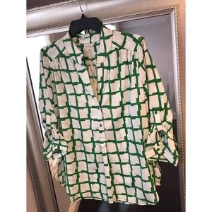 NWT Antilia Femme quarter-sleeved button down, L